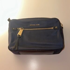Michael Kors Navy and Tan Crossbody Bag